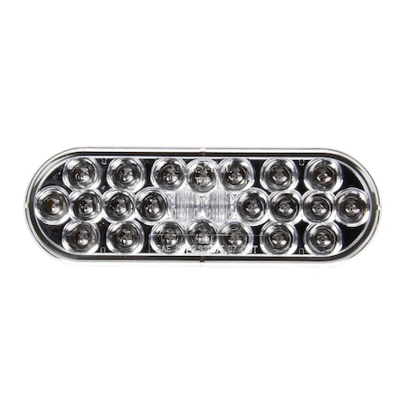 Truck-Lite Signal-Stat, Led, Clear/Red, Oval, 24 Diode, Stop/Turn/Tail, Pl-3, 12V 6051